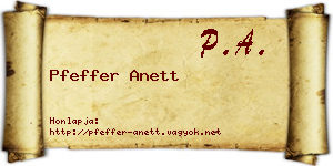 Pfeffer Anett névjegykártya